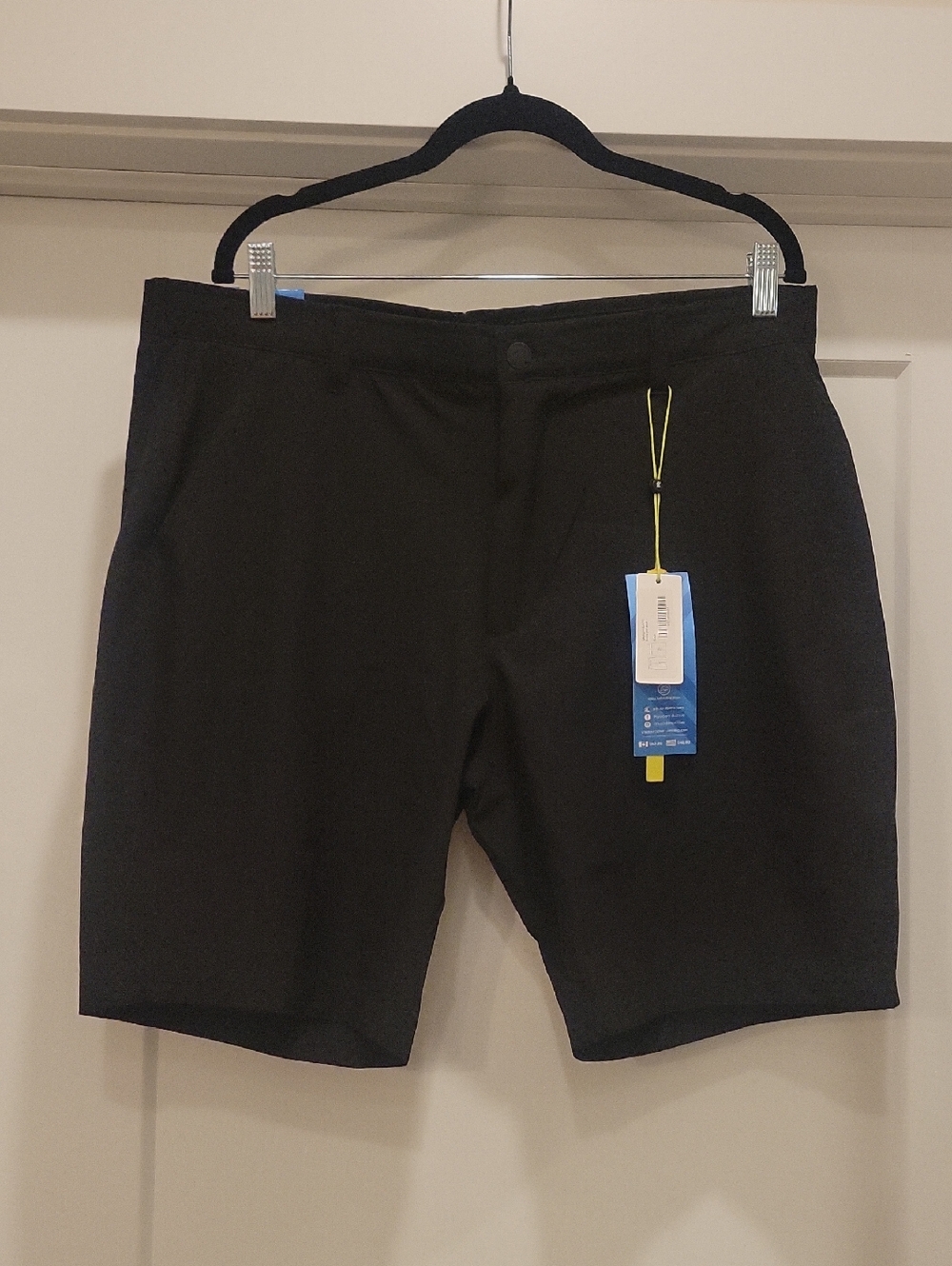Kyodan Black Athletic Stretch Flat-Front Golf Shorts
